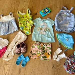 Baby Toddler Girl 18months Or 24 Bundle Lot Zara Keen Sandals Bunny Mud Pie Hat
